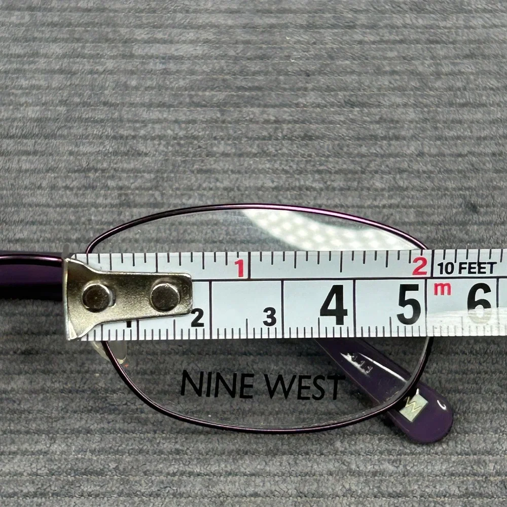 Nine West NW1036 500 Purple Oval Semi-Rimless Y2k Eyeglasses Frames 52-16-135